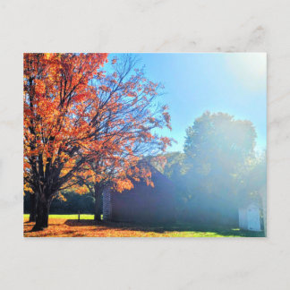 Long Island Autumn Fall Farm Barn New York Vykort