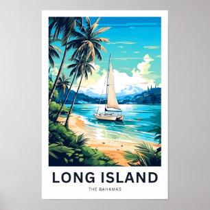 Long Island Bahamas Travel Print Poster