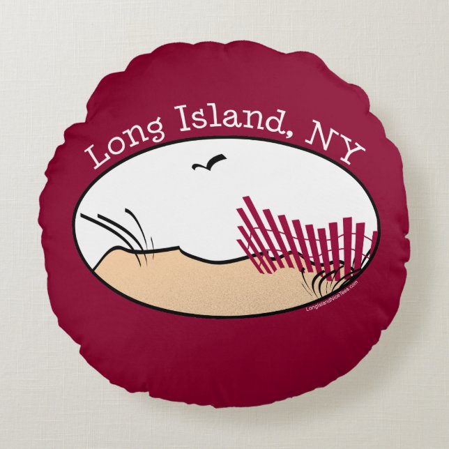 Long Island Beach Dunes Rund Kudde (Framsidan)