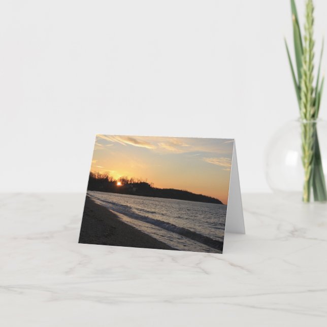Long Island Beach Sunset Note Card Tack Kort (Framsida)