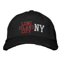 LONG ISLAND CITY NY Red White Black Vintage Stil