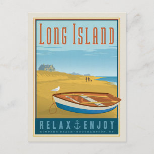 Long Island Coopers Beach, Southampton, NY Vykort