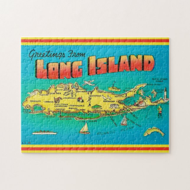Long Island Hälsning vycard Puzzle Pussel (Horisontell)