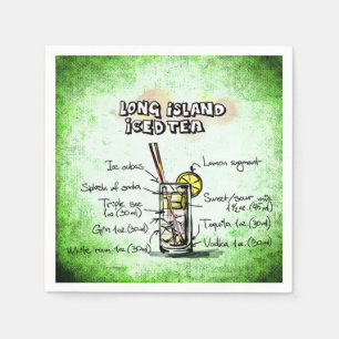 Long Island Iced recept för TeaBartenderdrink Pappersservett