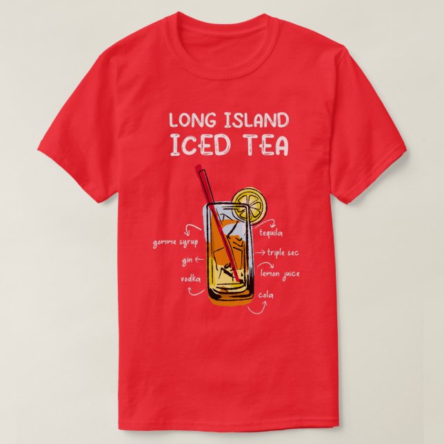 Long Island Iced Tea Cocktail Gift T Shirt (Design framsida)