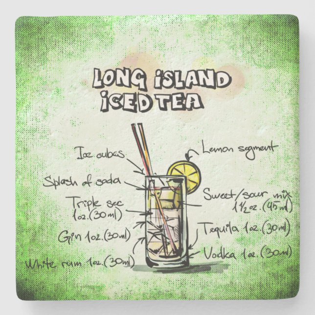 Long Island Iced Tea Drink Recipe Underlägg Sten (Framsidan)