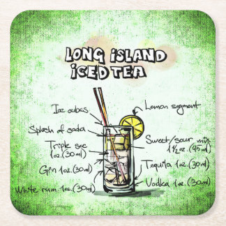 LONG ISLAND ICED TEA recept roligt Underlägg Papper Kvadrat