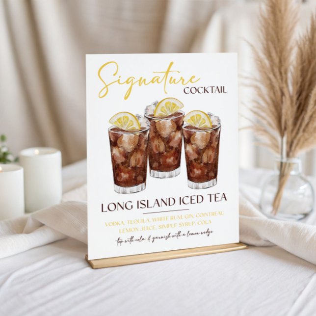 Long Island Iced Tea Signature Cocktail Recipe Fototryck (Skapare uppladdad)