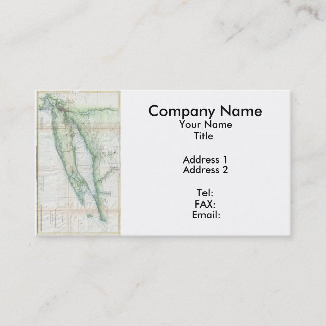 Long Island Karta (1877) Visitkort (Framsida)