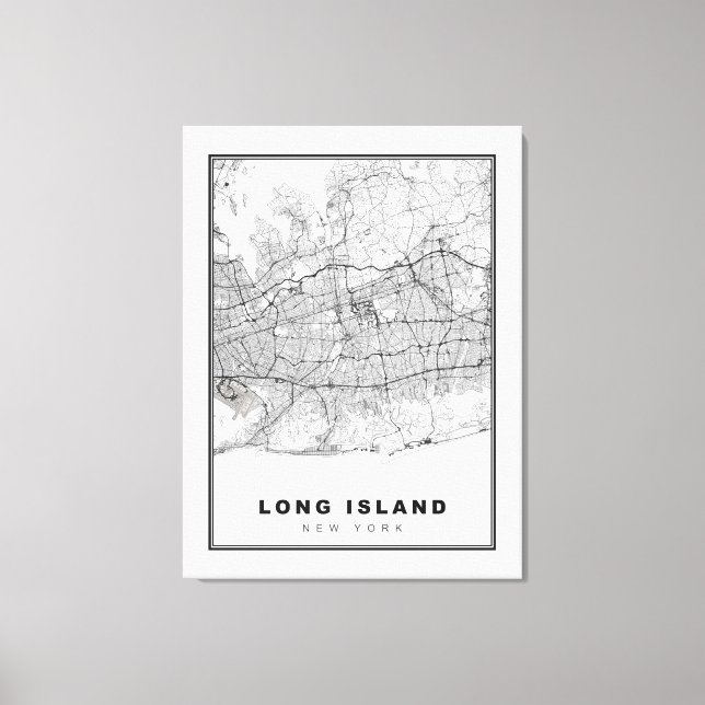 Long Island-karta Canvastryck (Framsida)