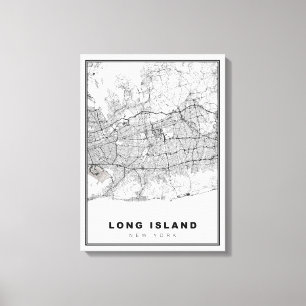 Long Island Karta Canvastryck