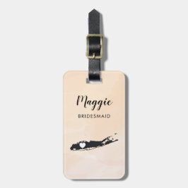 Long Island Karta Luggage Tag, Bröllopsfest Välkom Bagagebricka
