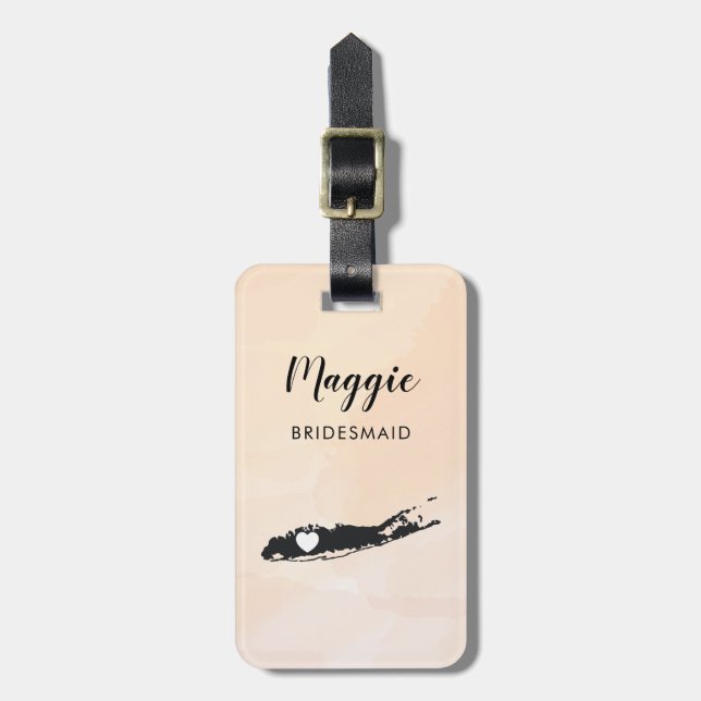 Long Island Karta Luggage Tag, Bröllopsfest Välkom Bagagebricka (Vertikal Framsida)