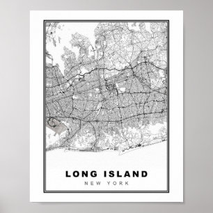 Long Island Karta Poster