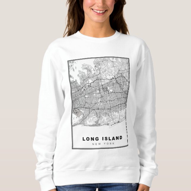 Long Island Karta T Shirt (Framsida)
