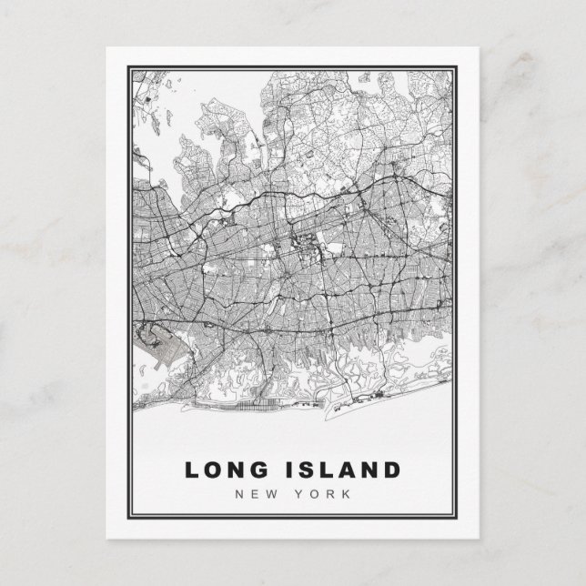 Long Island Karta Vykort (Framsida)