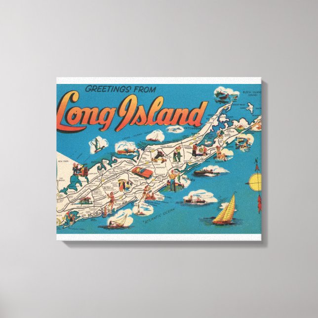 Long Island, New York - Hälsning från Canvastryck (Framsida)