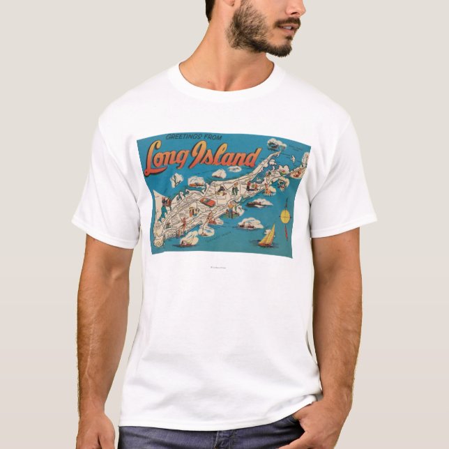 Long Island New York - hälsningar från Tee Shirt (Framsida)
