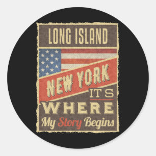 Long Island New York Runt Klistermärke