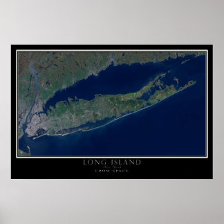 Long Island New York Satellite Poster Karta