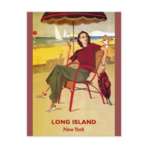 Long Island New York Vintage resor vykort