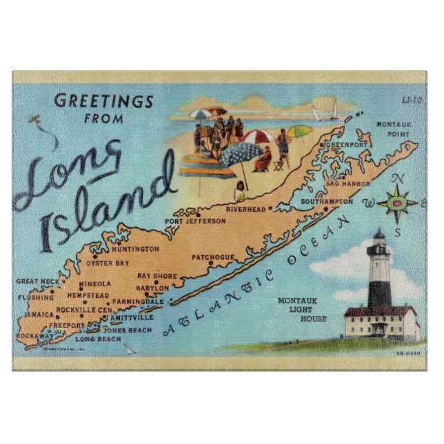 Long Island NY 15x11 skärbräda (Framsidan)