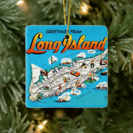 Long Island, NY Hälsning Julgransprydnad Keramik