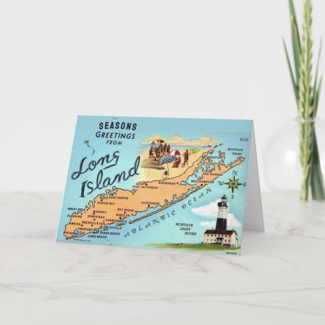 Long Island NY   Helgkort (Framsida)