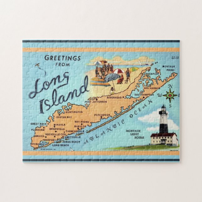 Long Island NY Jigszle Puzzle Pussel (Horisontell)