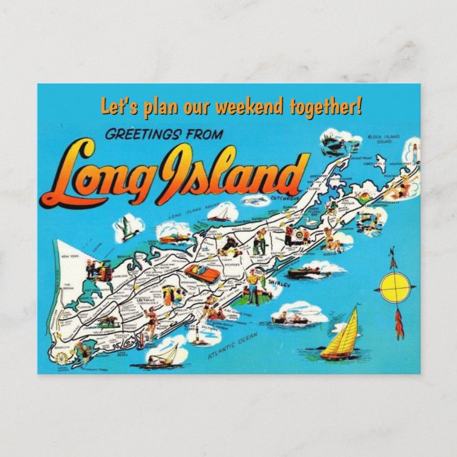  Long Island, NY Occasion Postcard Vykort (Framsida)