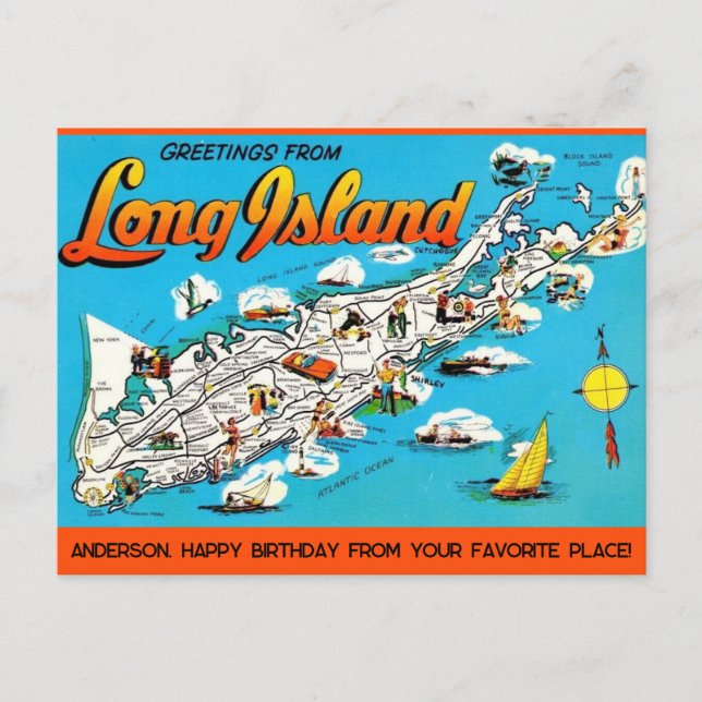  Long Island, NY Occasion Postcard Vykort (Framsida)