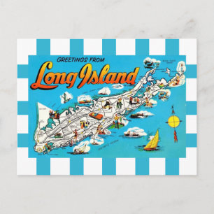 Long Island, NY Randigt vykort