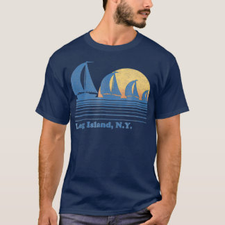 Long Island NY Sailboat-Vintage 80:s Sunset T Shirt