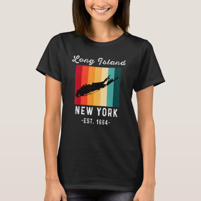 Long Island NY Souvenir Native Long Islander Karta T Shirt (Framsida)