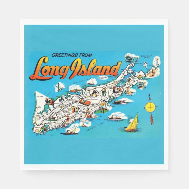 Long Island, NY Välkomsthälsning Pappersservett (Framsidan)