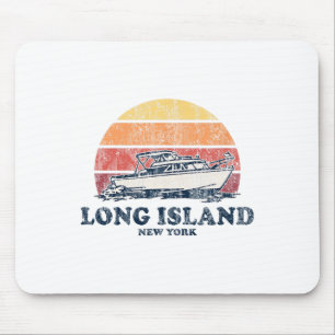 Long Island Ny Vintage Båttur 70s Retro Båtdesign Musmatta