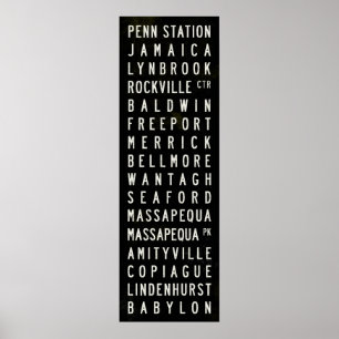 Long Island Rail Road LIRR Babylon Line Tunnelbana Poster