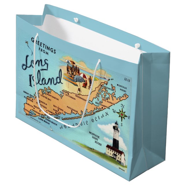 Long Island Retro Stor Presentpåse (Framsidan Vinklad)