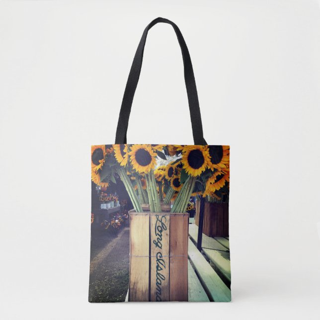 Long Island Sunflower Tote Tygkasse (Framsida)