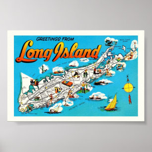 Long Island Välkomstkarta 6x4 Tryck