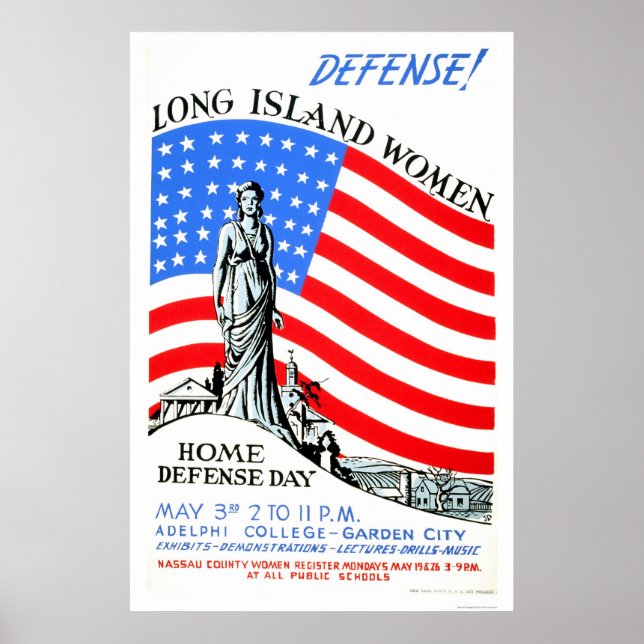 Long Island Women WWII 1941 WPA Poster (Framsidan)