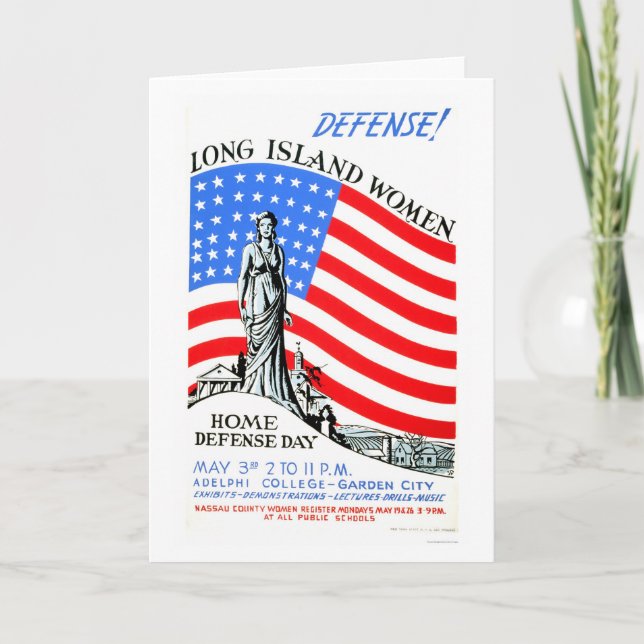 Long Islandkvinnor WWII 1941 WPA Kort (Framsida)