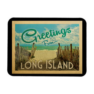 Long Islandstrandvintage resor Magnet
