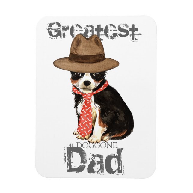 Long Jacka Chihuahua Pappa Magnet (Vertikal)