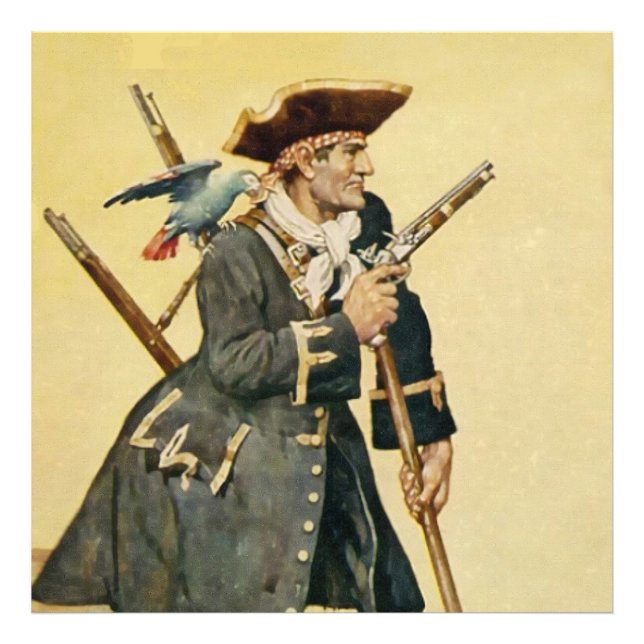 "Long John Silver" från "Treasure Island" Fototryck (Framsidan)