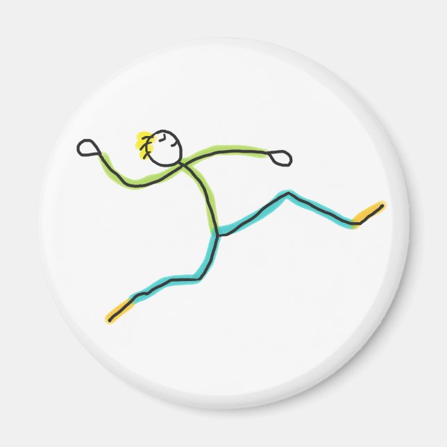 Long Jump Stickman Magnet (Framsidan)