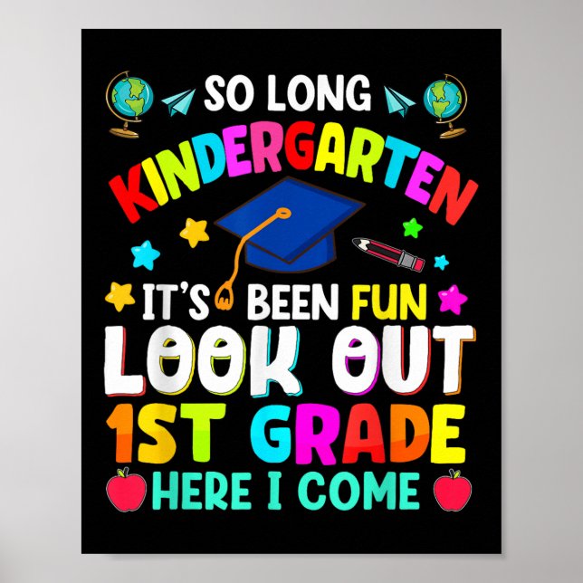 Long Kindergarten Studenten Grad Teacher Kid B Poster (Framsidan)