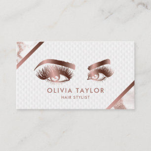 Long Lash & Brows Makeup Artist Ro Guld Marble Visitkort