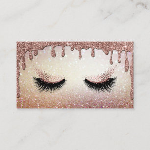 Long Lash Extension Makeup Artist Dripping Guld Visitkort