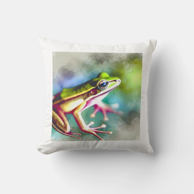 Long legged frog 100924AREF149 - Watercolor Kudde (Framsida)